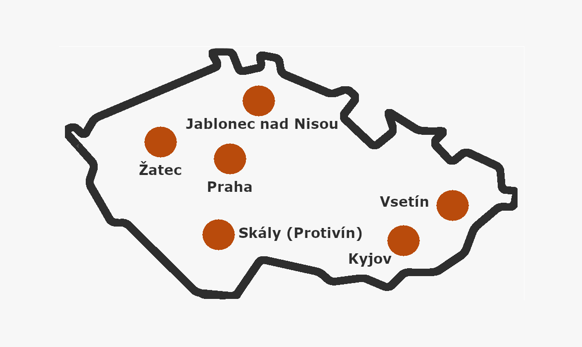 6 poboček v ČR