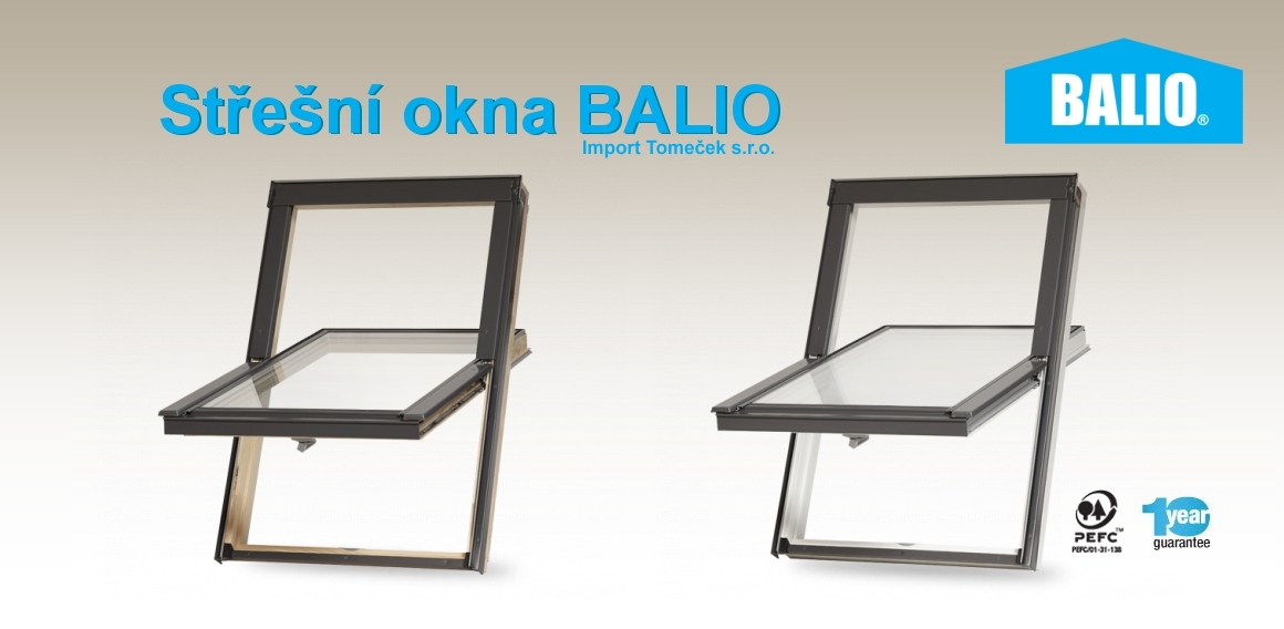 Dřevěná a plastová střešní okna BALIO