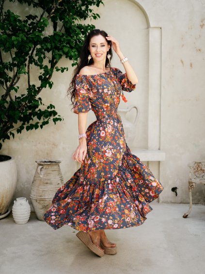 BOHO šaty Flamingo Flame