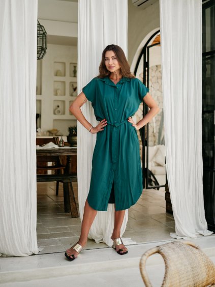 Krátké šaty Helena lahvově zelená