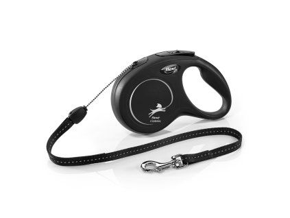Flexi New Classic lanko S 8 m (12 kg) černá