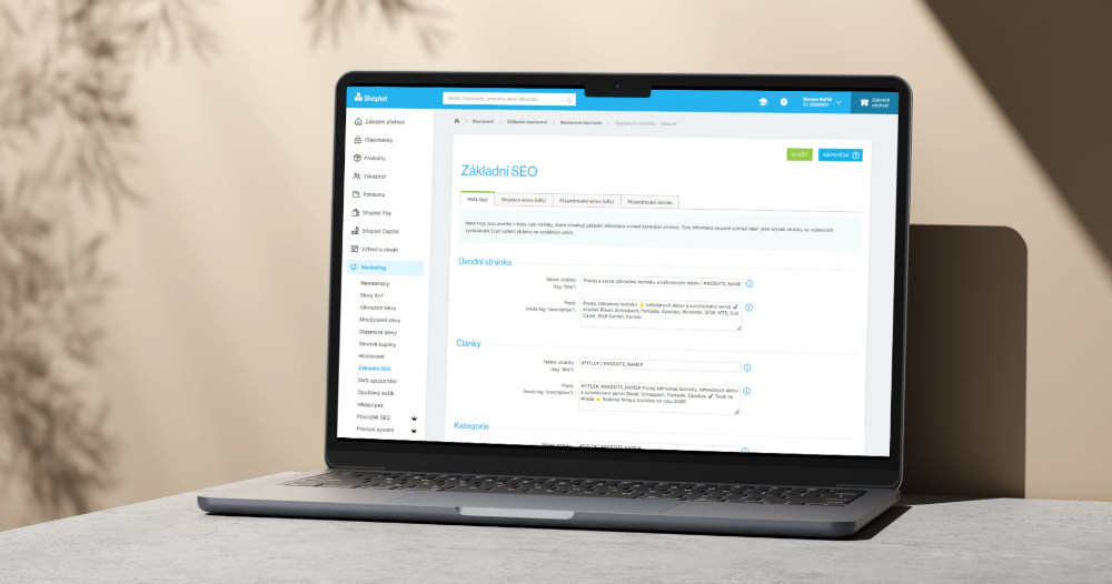 On-page SEO optimalizace na Shoptetu