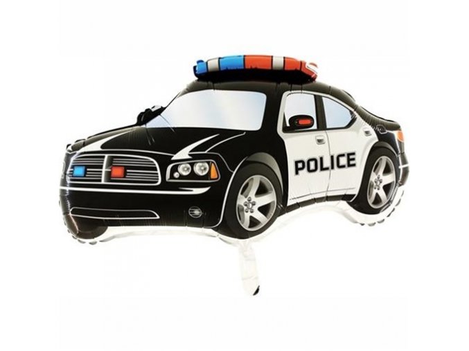 0006106 foliovy balonek policejni auto cerne 80 cm 510