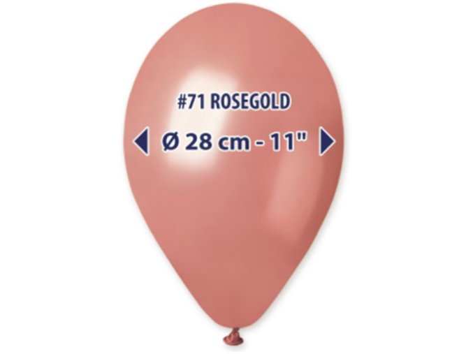 0003845 metalicke balonky 28 cm rose gold 100 ks 510