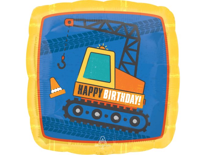 0015709 foliovy balonek bagr happy birthday 43 cm