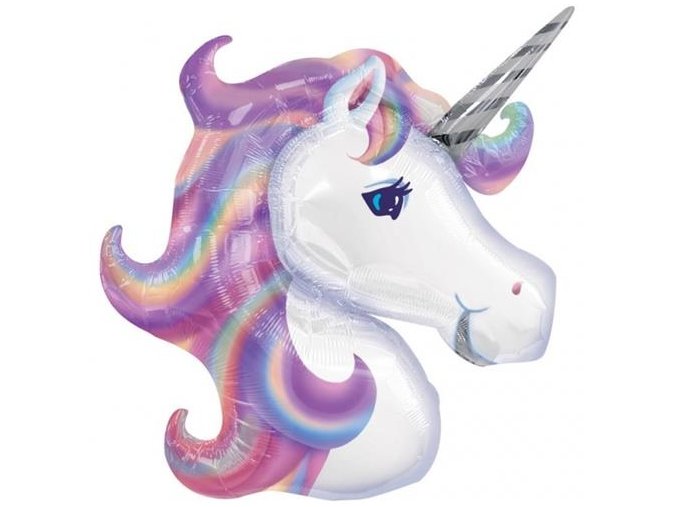 0008895 foliovy balonek hlava jednorozce beautiful 83 cm
