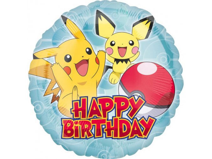 0023540 foliovy balonek kulaty pokemon happy birthday 45 cm