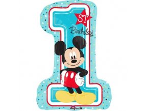 0008899 foliovy balonek 1st birthday mickey 48 71 cm 510