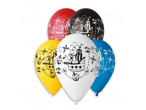0005740 latexovy balonek s potiskem piratska lod