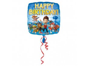 0005816 foliovy balonek tlapkova patrola happy birthday 43 cm