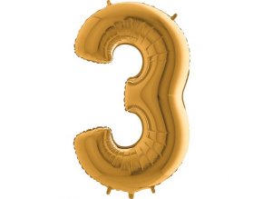 Balon foliove cislo zlate 3