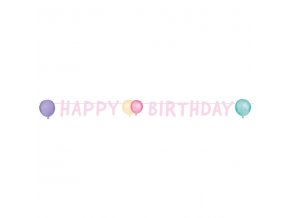 0017028 party napis pastel balloons happy birthday 150 cm