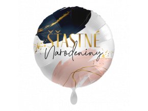 0020803 foliovy balonek stastne narodeniny sk modro ruzovy 43 cm 510