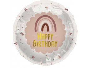 0026030 foliovy balonek happy birthday ruzova duha 45 cm