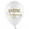 0024901 balonky s potiskem krasne narozeniny bile 25 ks