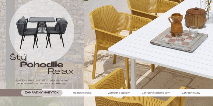 Stoličky a kreslá pre Váš exteriér. Pohodlné sedenie a relax na terasu za skvelé ceny.
