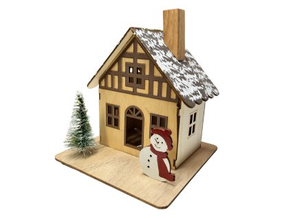Vianočné drevené domčeky s LED osvetlením - balsyn.sk