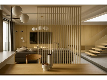 Predeľovacia lamelová stena - Dub Sonoma - balsyn.sk