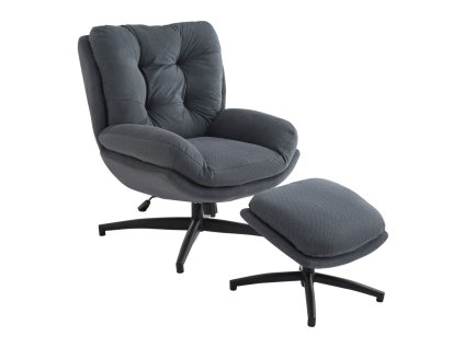 Kreslo s taburetkou Royal grafit - balsyn.sk