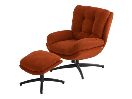 Kreslo s taburetkou Royal medené - balsyn.sk