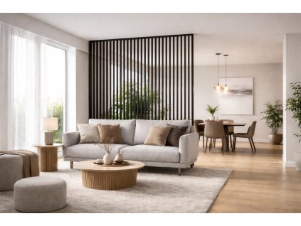 Predeľovacia lamelová stena - Čierna - balsyn.sk