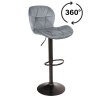 Barová stolička Zoja Velur šedá/čierna - balsyn.sk