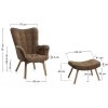 Kreslo s taburetkou GRELLA Brown - balsyn.sk