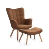Kreslo s taburetkou GRELLA Brown - balsyn.sk