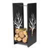 Kôš na drevo s vyrezaným vzorom strom 100 cm - balsyn.sk