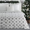 Deka 150x200 BLINK biela s motívom strieborných snehových vločiek - balsyn.sk
