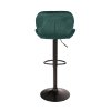 Barová stolička Zoja Velur zelená/čierna - balsyn.sk