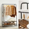 Vešiak na oblečenie s 2 policami čierny - balsyn.sk