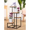 Stojan na kvety s 4 policami 40x79 cm – kov a dub dekor - balsyn.sk