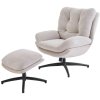 Kreslo s taburetkou Royal béžové - balsyn.sk