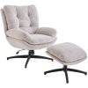 Kreslo s taburetkou Royal béžové - balsyn.sk