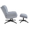 Kreslo s taburetkou Royal svetlá šedá - balsyn.sk
