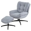 Kreslo s taburetkou Royal svetlá šedá - balsyn.sk