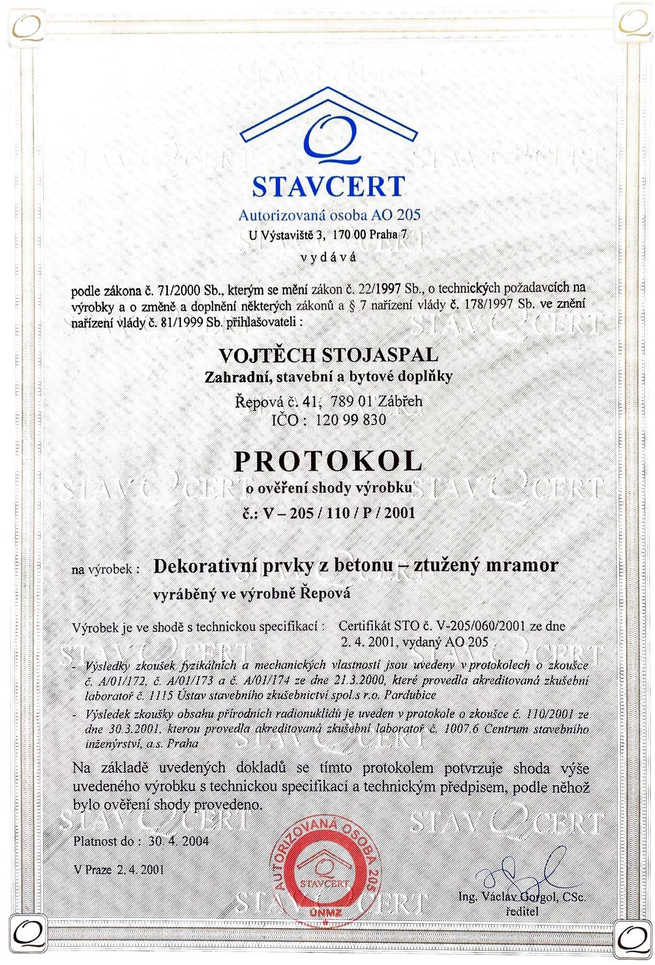 CERTIFIKÁT