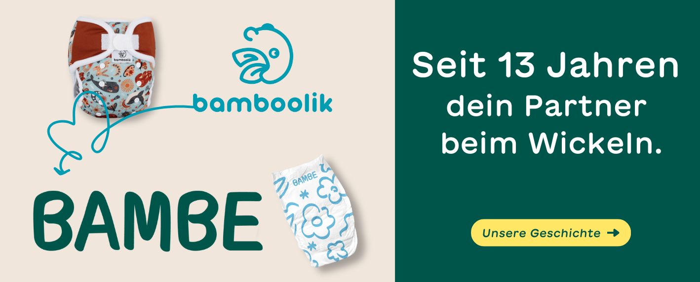 Bambe und Bamboolik - 13 Jahre dein Partner beim Wickeln