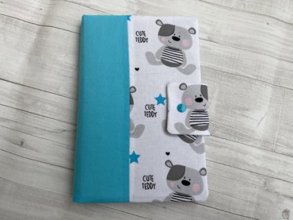 Obal na průkaz Medvídek/tyrkys