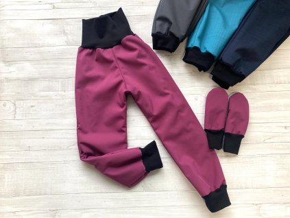 Softshell kalhoty ostružinové Basic zimní s beránkem