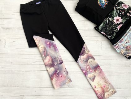 Legíny dětské teplákové Srdíčka