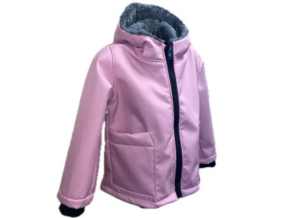 Softshellová bunda zimní s beránkem starorůžová