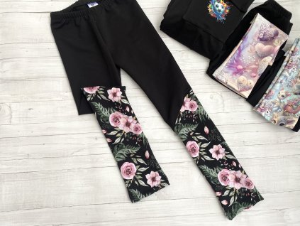 Legíny dámské teplákové Růžičky