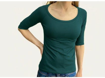 Dámské tričko zelené 3/4 rukáv