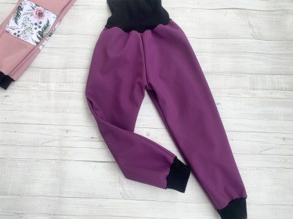 Softshell kalhoty Basic fialové podzimní vel. 86/92