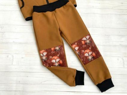 Softshell kalhoty Lišky skořicová