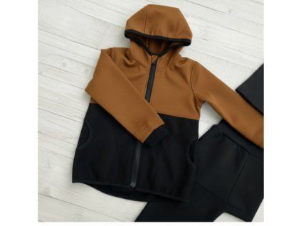 Softshellová bunda s fleecem skořicová/černá