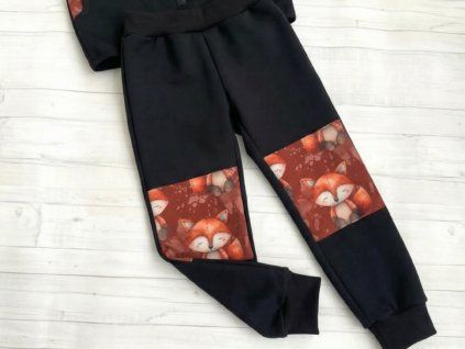 Softshell kalhoty Lišky černá  fleece