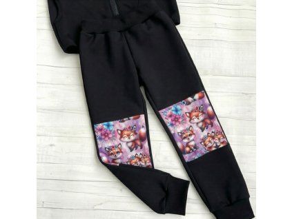 Softshell kalhoty Lištičky černá  fleece